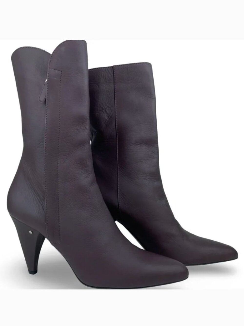 Laurence Dacade Burgundy Leather Ankle Boots EU 42 Made in Italy Quiet Luxury